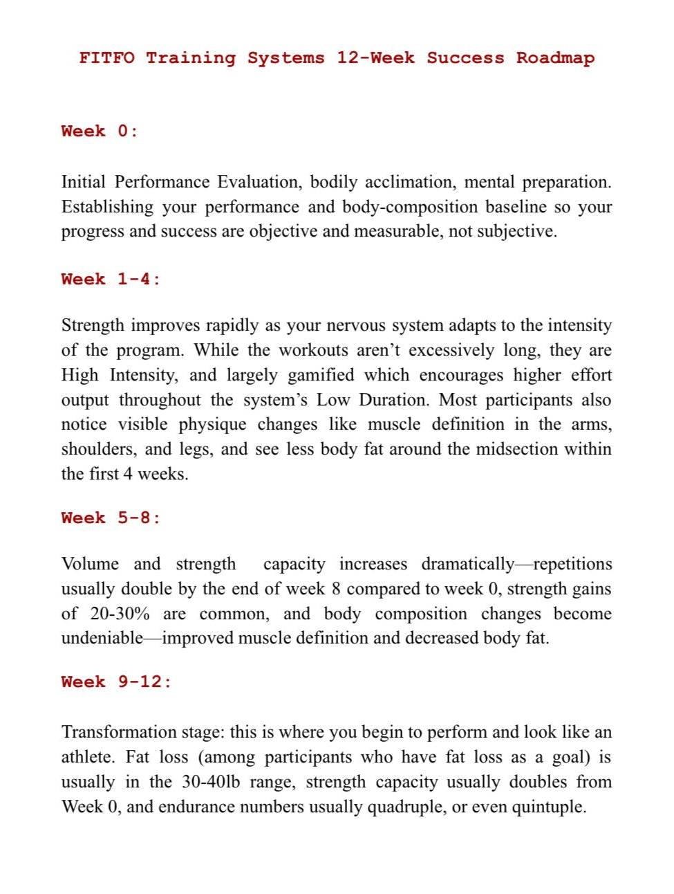12-Week Training System